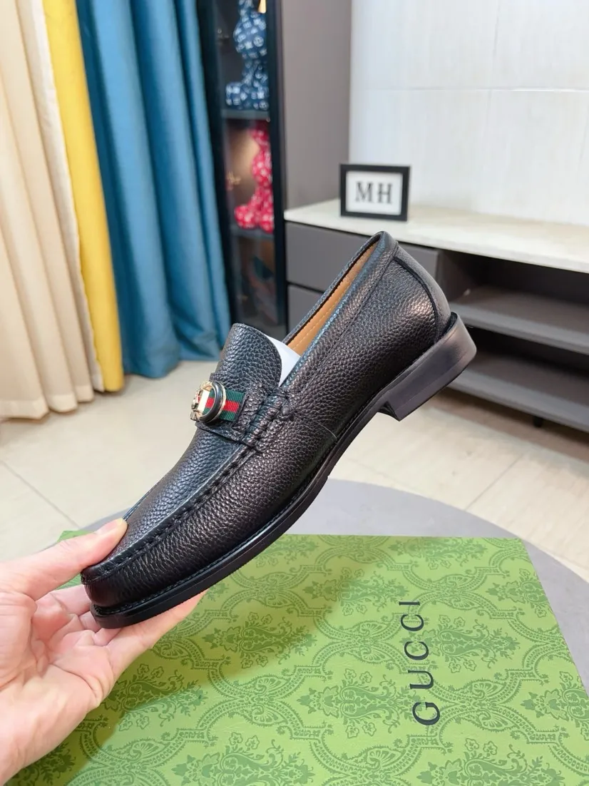Men's Men's Shoes 💰458🌹🌹【GUCCI】The most popular classic Gucci leather shoes. Synchronized with the official website, the upper is made of Italian first-layer cowhide ➕cowhide lining, with unique brand and unique craftsmanship. Highlighting the hot style of the new year. Stop hesitating, stop wandering, get it now. Number: 38--44